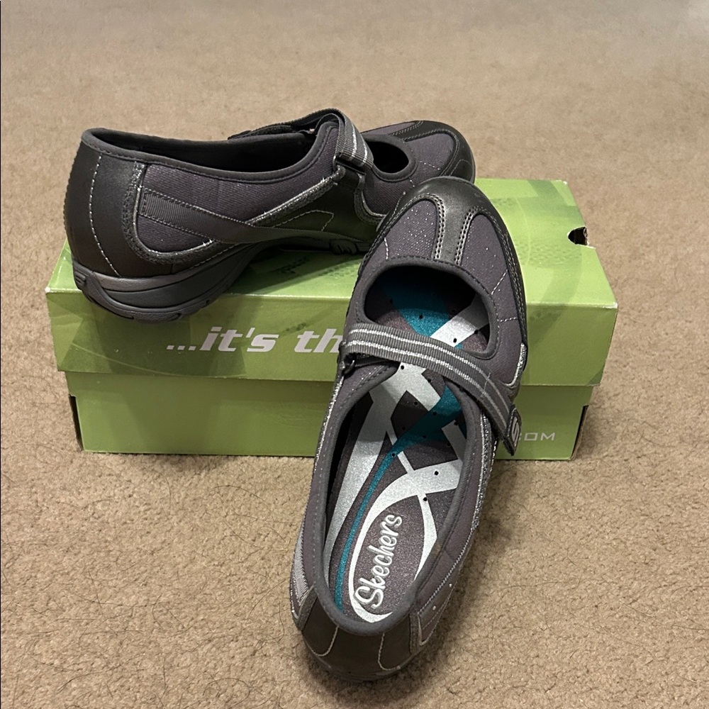 Skechers Dark Gray Mary Jane Flats